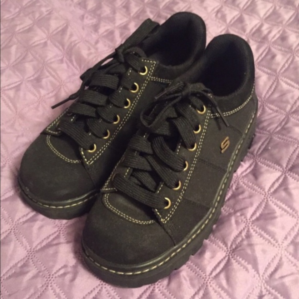 Women’s Black Leather Skechers
